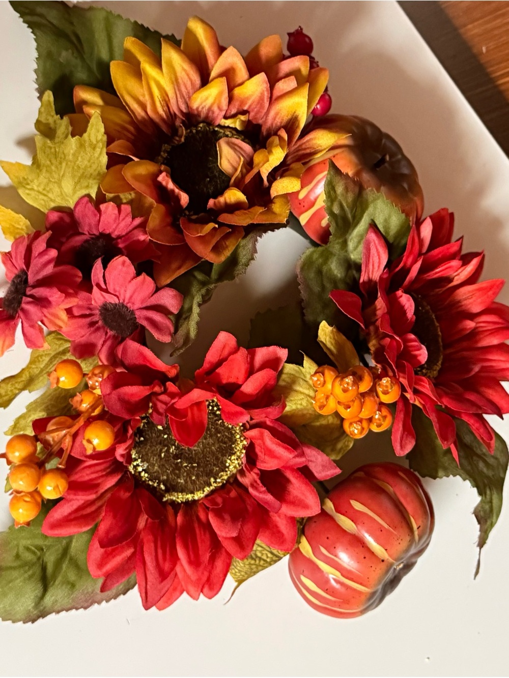 Home interiors Autumn Faux Sunflower & Pumpkin Wreath